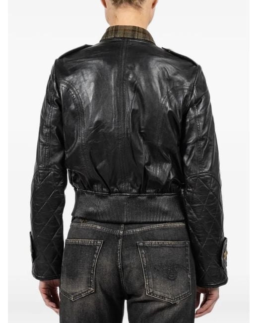 R13 Black Quilted Buttoned Jacket