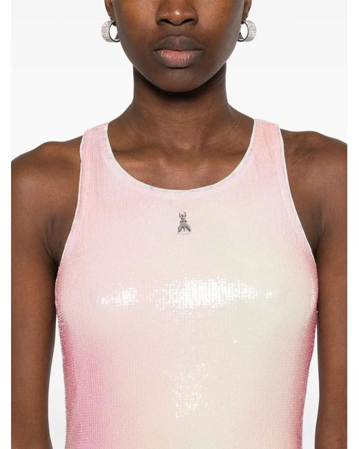 Patrizia Pepe Pink Sequin-Embellished Midi Dress