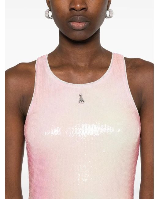 Robe Mi-Longue À Ornements De Sequins Patrizia Pepe en coloris Pink