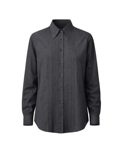 Tibi Easy Geplooide Blouse in het Gray