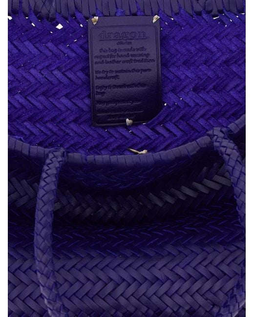 Dragon Diffusion Blue Große Bamboo Triple Jump Schultertasche mit Zickzackmuster