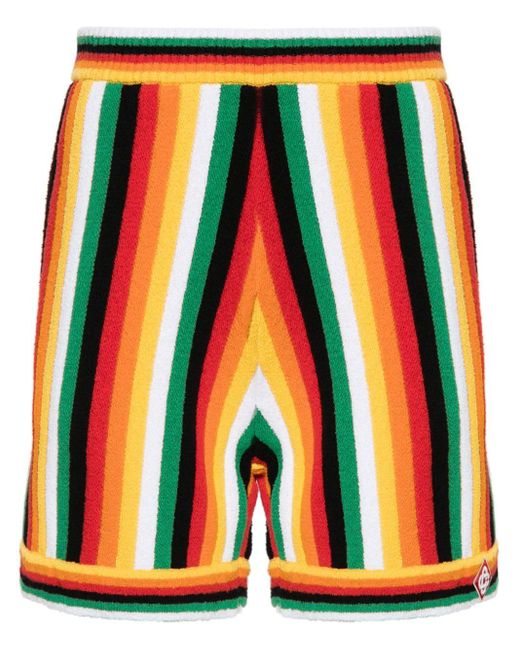 Casablancabrand Orange Striped Towelling Shorts for men