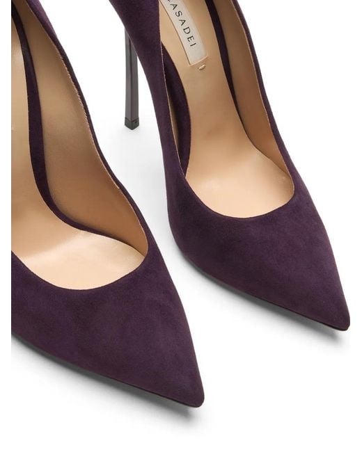 Casadei Purple Escarpins Blade En Daim