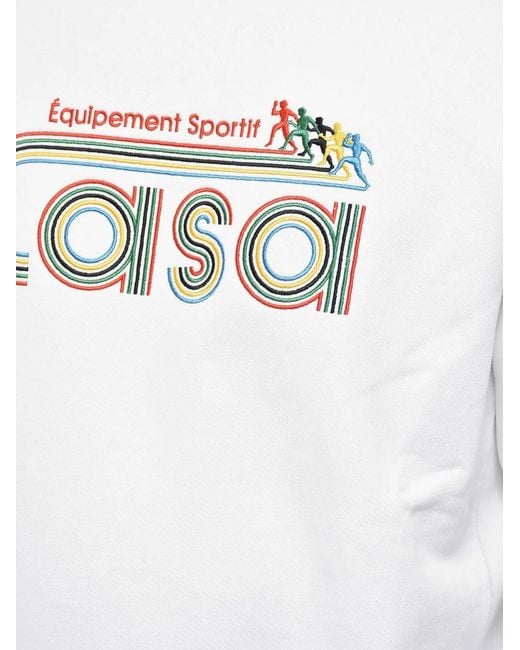 Casablanca White Garment-Dyed Cotton Crewneck Sweatshirt Equipement Sportif for men