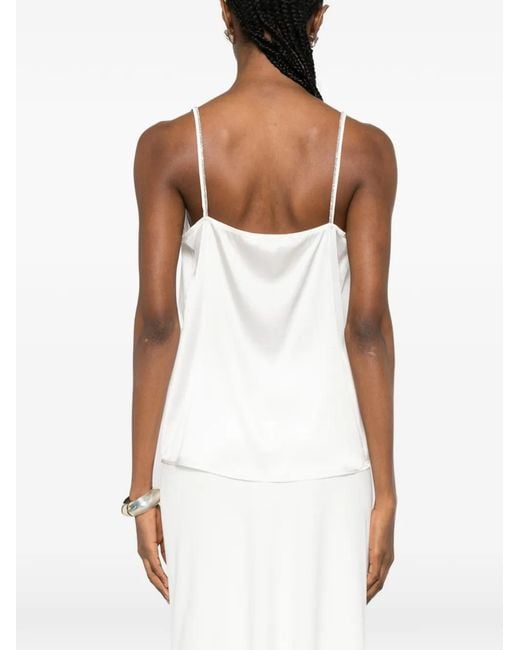 Panicale White Beaded-Strap Top