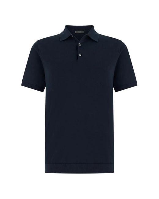 Boggi Blue Branded-Button Polo Shirt for men