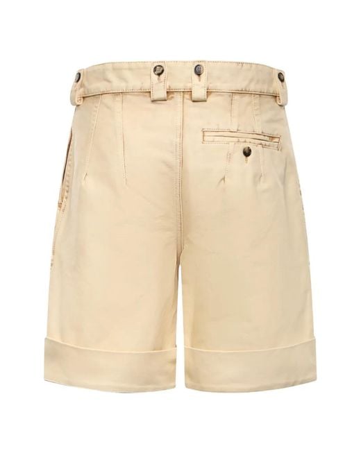 Loewe Natural Cuffed Logo Shorts for men