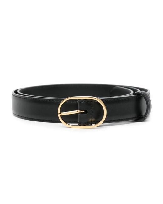 Lardini Black Logo-Plaque Leather Belt for men