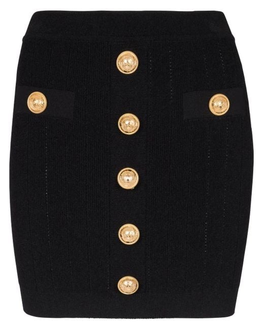 Balmain Zwarte Katoenen Rok in het Black