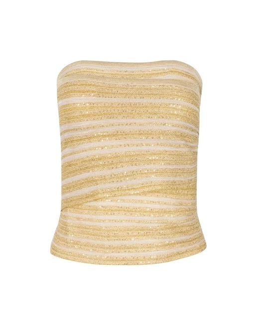 Missoni Natural Metallic-Shine Ruched Top