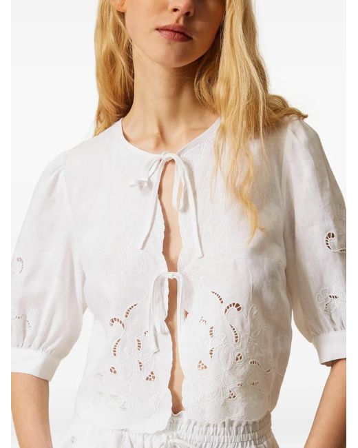 Twinset White Linen Shirt