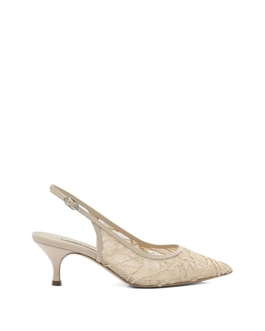 Casadei White Lace Pumps