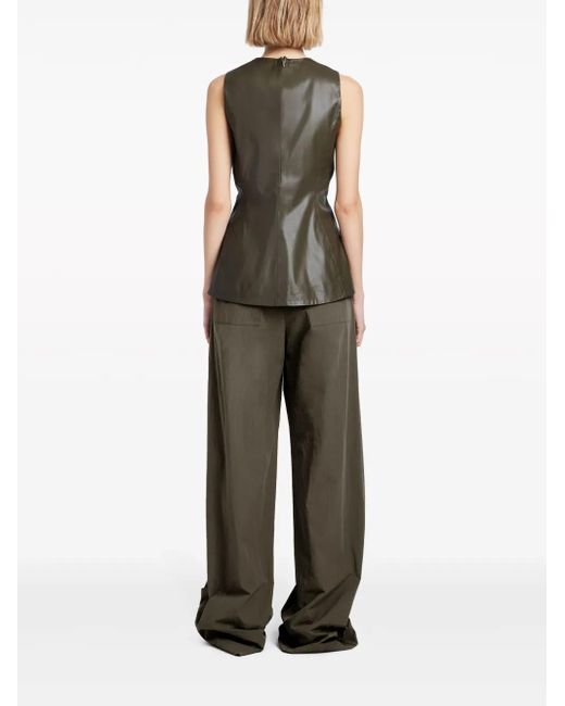 Proenza Schouler Green Sleeveless Faux-Leather Top