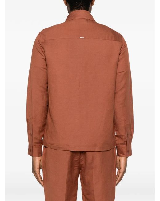 Antony Morato Orange Zip-Up Chest-Pocket Jacket for men