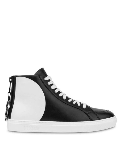 Moschino Black Faux-leather Hi-top Sneakers for men