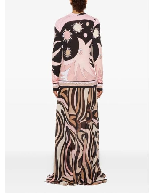 Emilio Pucci White Marmo-Print Maxi Skirt