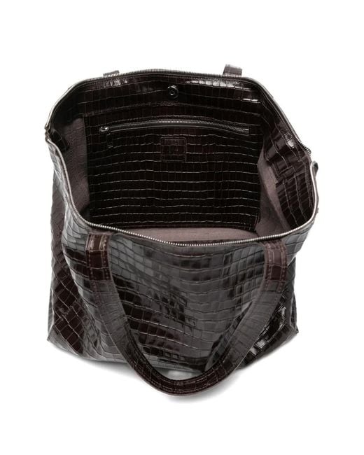 Hags Black Sac Cabas Miranda Médium À Effet Peau De Crocodile