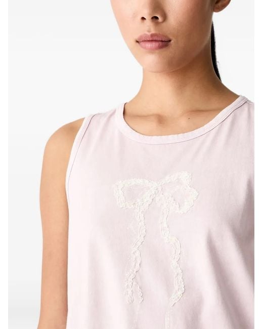 Miss Sixty Pink Bow-Patch Twist-Back Top