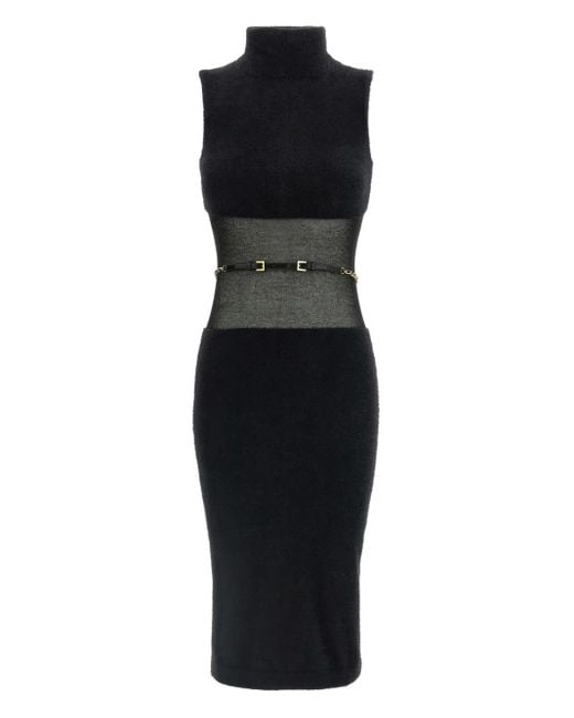 Robe Mi-Longue À Col Roulé Elisabetta Franchi en coloris Black