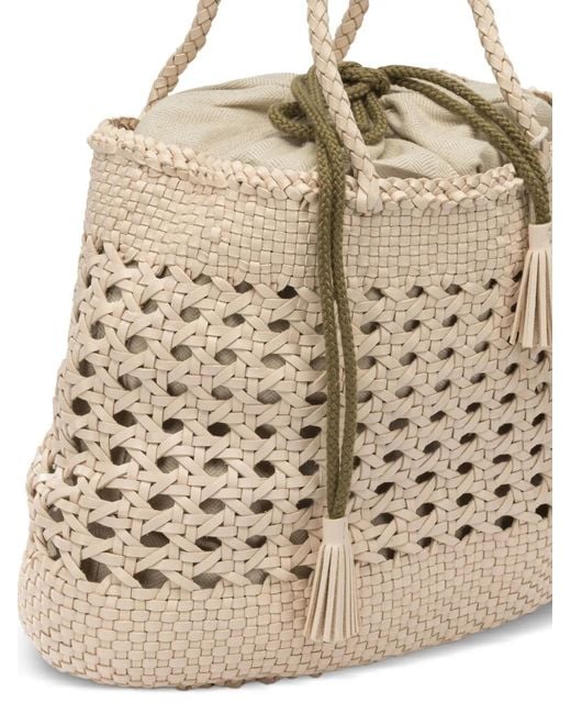 Dragon Diffusion Natural Santa Cano Woven-Leather Tote Bag
