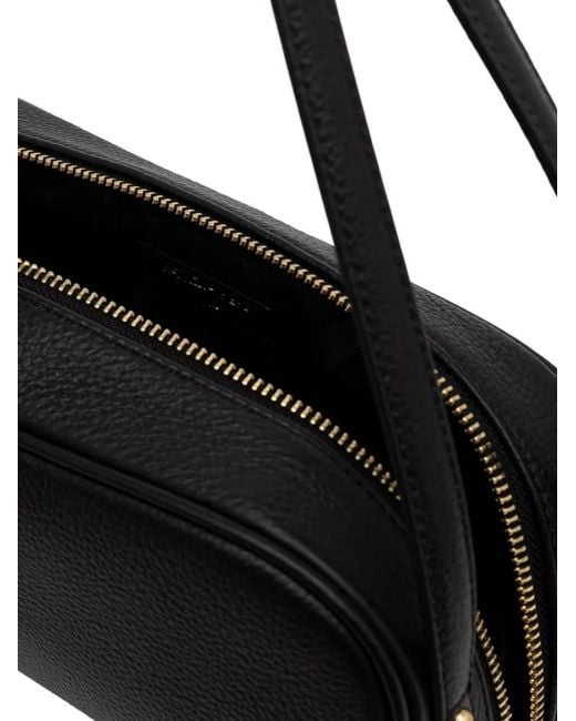 Patrizia Pepe Black Grainy Shoulder Bag