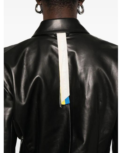 Litkovskaya Black Buttoned Leather Shirt