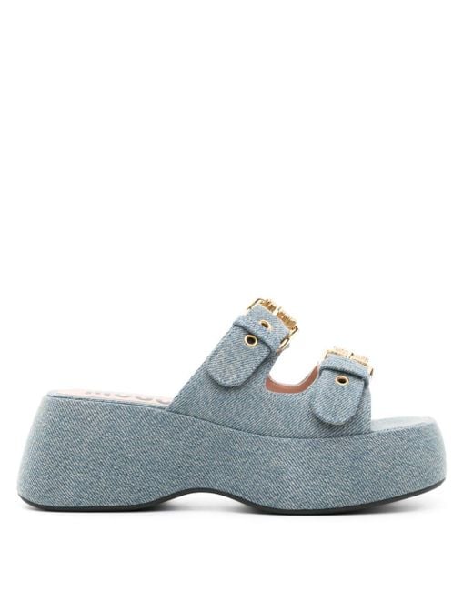 Moschino Blue Dolly Jeans-Mules 75mm
