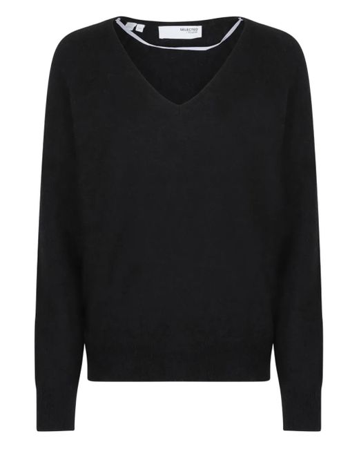 SELECTED Black Wool Jumper