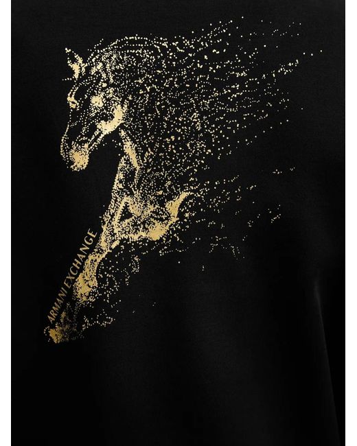 ARMANI EXCHANGE Black Horse-Print Sweatshirt for men
