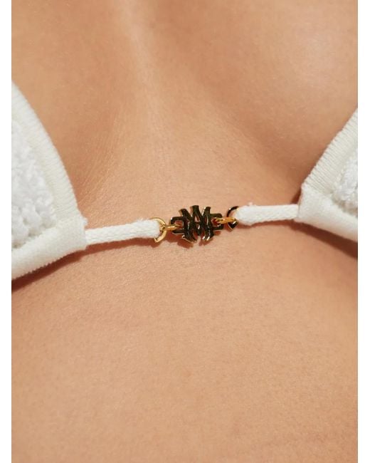 Amiri White Crochet Triangle Bikini