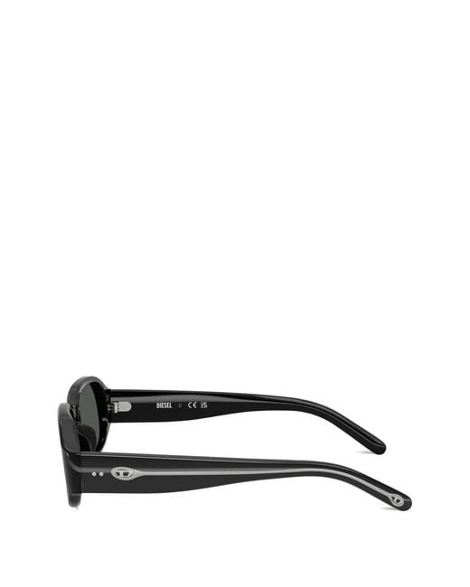 DIESEL Black Lunettes De Soleil À Monture Rectangulaire