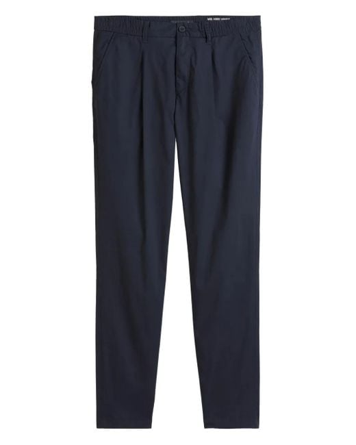 Marc O' Polo Blue Pleated-Front Trousers for men