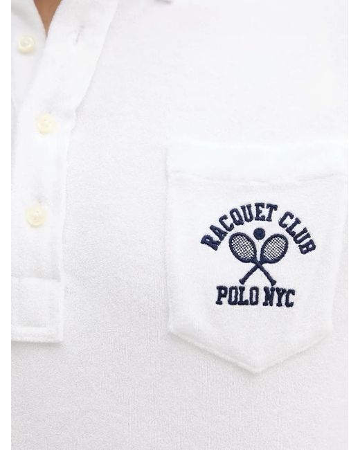 Polo Ralph Lauren White Embroidered-Pocket Polo Shirt for men