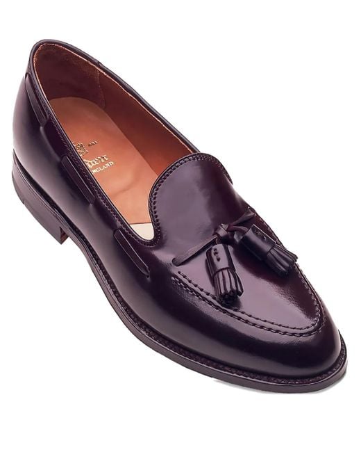 Alden Purple Tassel-Detail Leather Loafers for men
