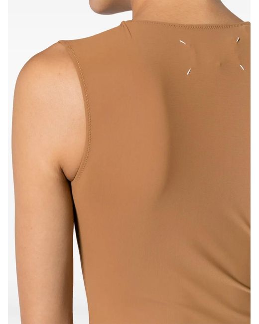 Maison Margiela Brown Round-Neck Bodysuit
