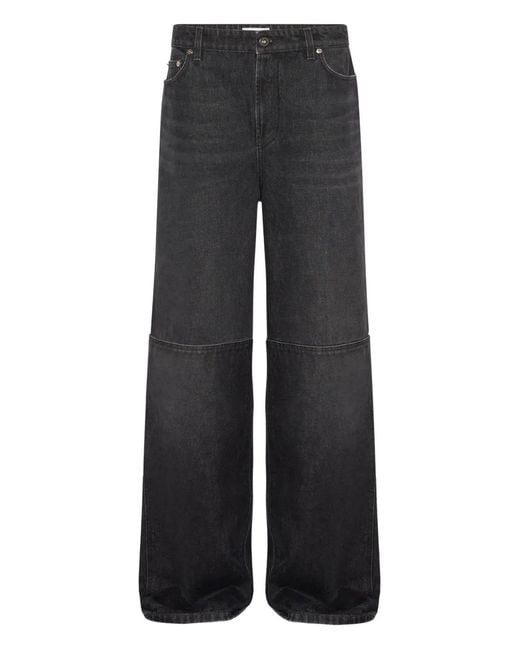 Jean Paul Gaultier Black Cut-Out-Detail Cotton Jeans