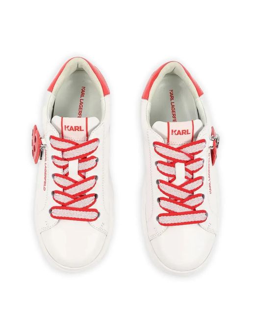 Karl Lagerfeld Pink Heart-Motif Logo-Print Sneakers