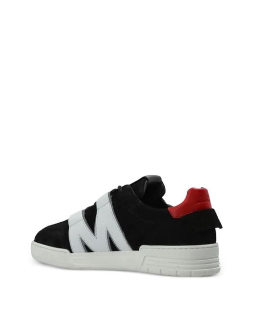 Moschino Black Logo-Patch Leather Sneakers for men