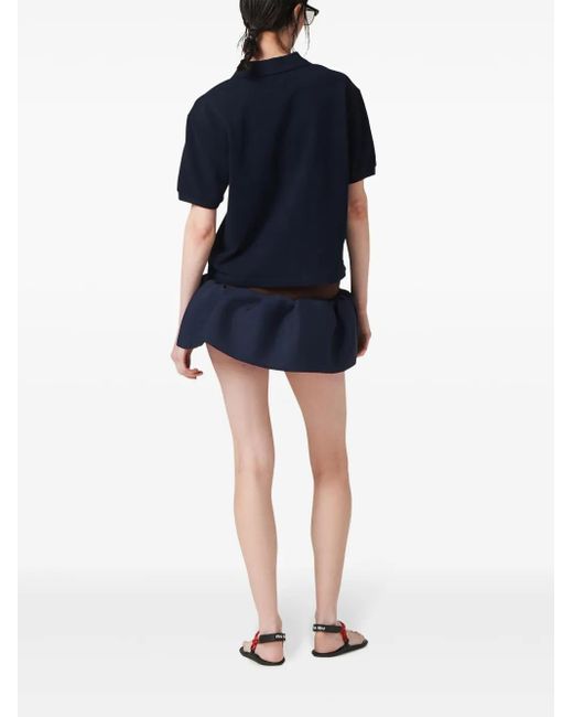 Miu Miu Blue Cotton Logo Polo Shirt