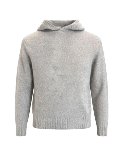 Jurta Gray Knitted Hoodie for men