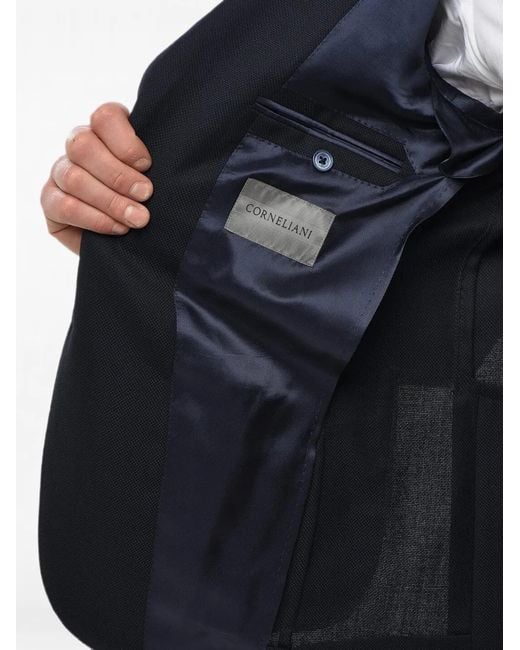 Corneliani Blue Gate Single-Breasted Blazer for men