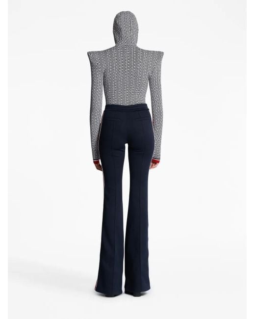 Balmain Blue Flared Jersey Trousers