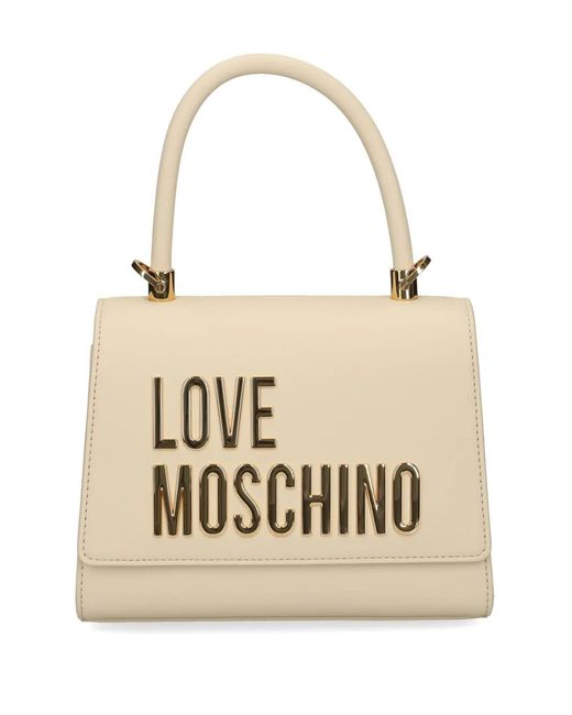 Love Moschino Metallic Logo-Lettering Tote Bag
