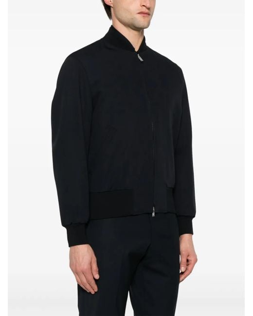 Lardini Black Wool Bomber Jacket for men