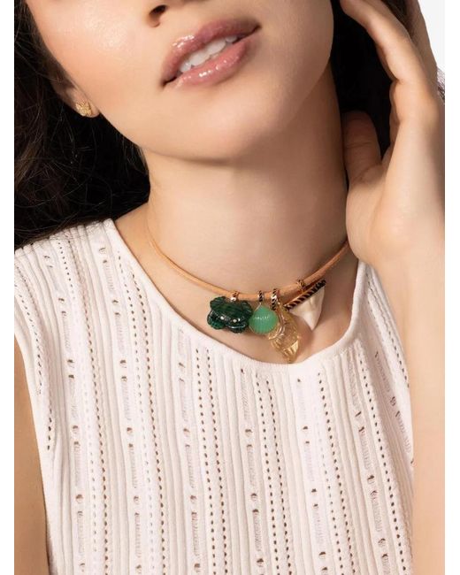 Dezso by Sara Beltran Green 18K Rose Malachite And Diamond Crab Pendant