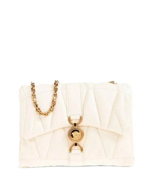Versace Natural Chain Leather Tote Bag