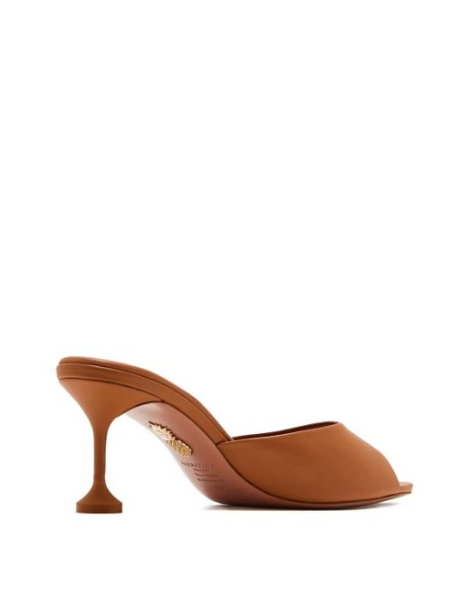 Aquazzura Brown 65Mm Bisous Pointed-Toe Stiletto Mules