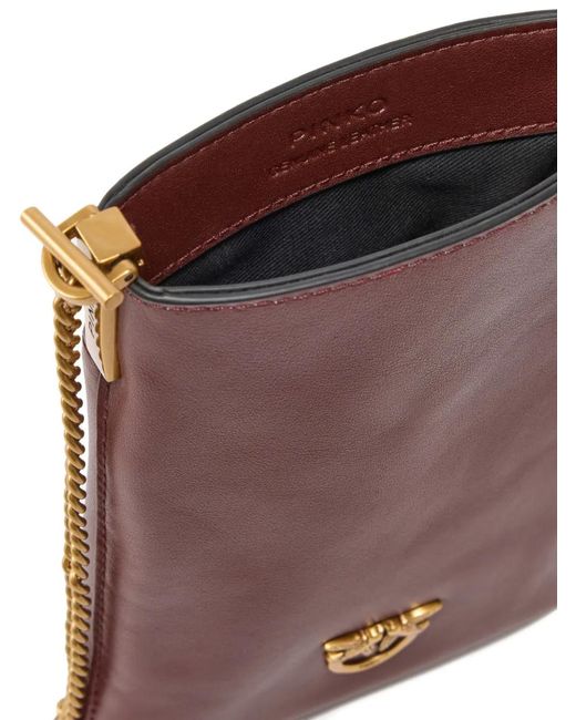 Pinko Purple Leather Smartphone Case With Shoulder Strap