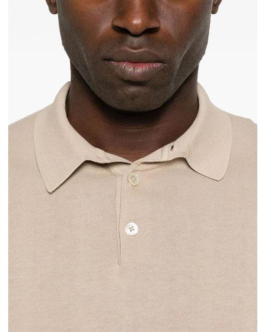 Eleventy White Knitted Polo Shirt for men