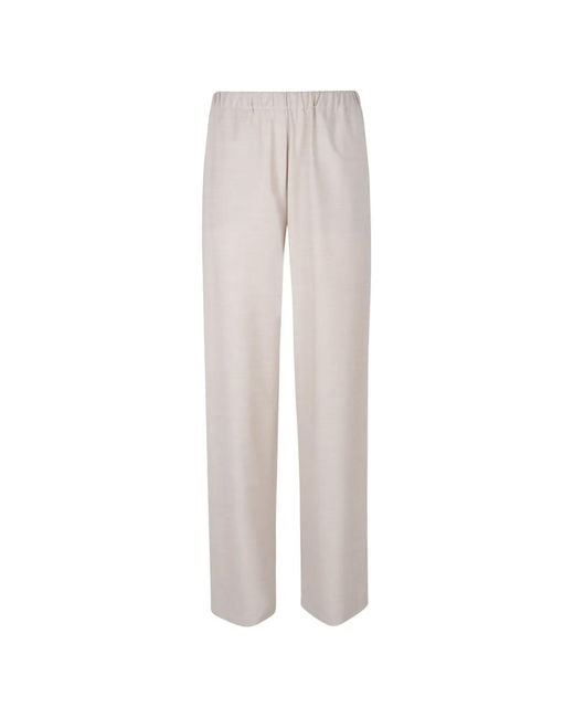 Fabiana Filippi White Elasticated-Waistband Straight-Leg Trousers